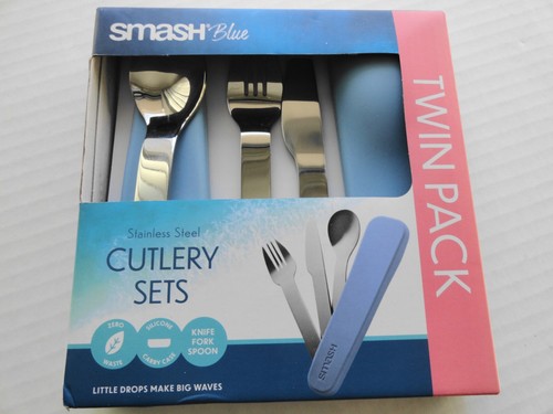 Smash blue cutlery set - set, case