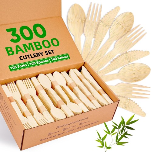 Bamboo cutlery set - set,, pcs